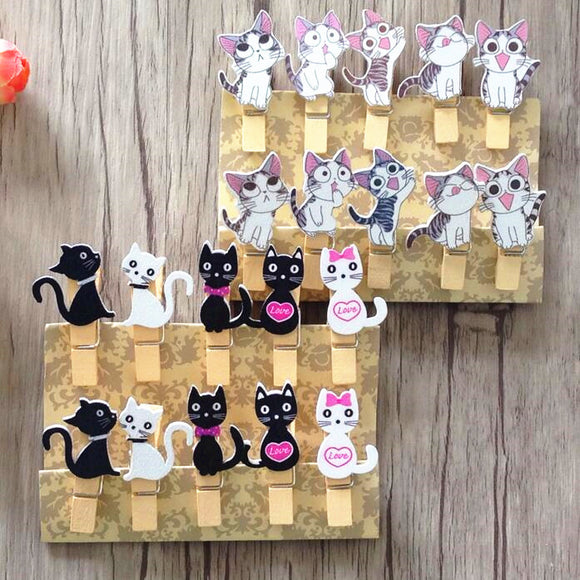 Japanese Cat Wooden Clips